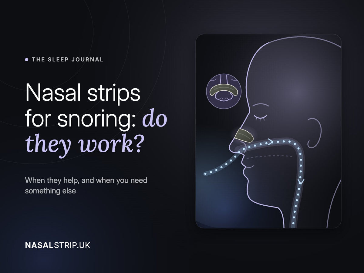 Illustration of a nasal strip opening the nose, for the article Nasal strips for snoring